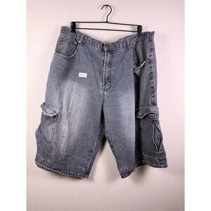Tank Men's Denim Cargo Shorts Faded Blue Size 42 Multi-Pocket Relaxed Fit
